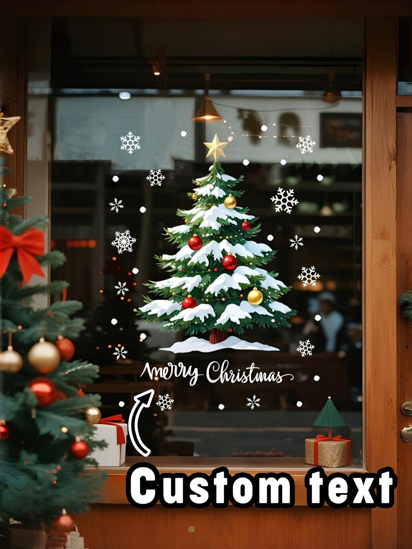 Christmas Tree Window Stickers Set